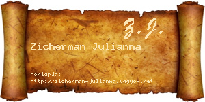 Zicherman Julianna névjegykártya